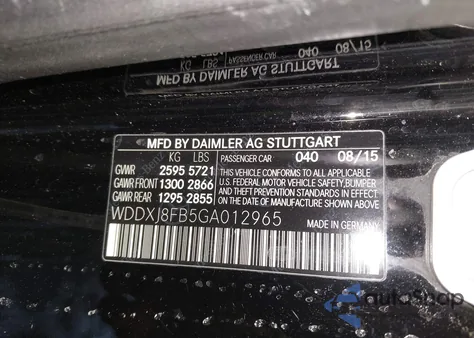 2016 Mercedes-Benz S 550 4Matic z USA, uszkodzony, nr VIN WDDXJ8FB5GA012965